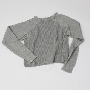 NWT LUNYA Grey Waffleknit Crop Sweater